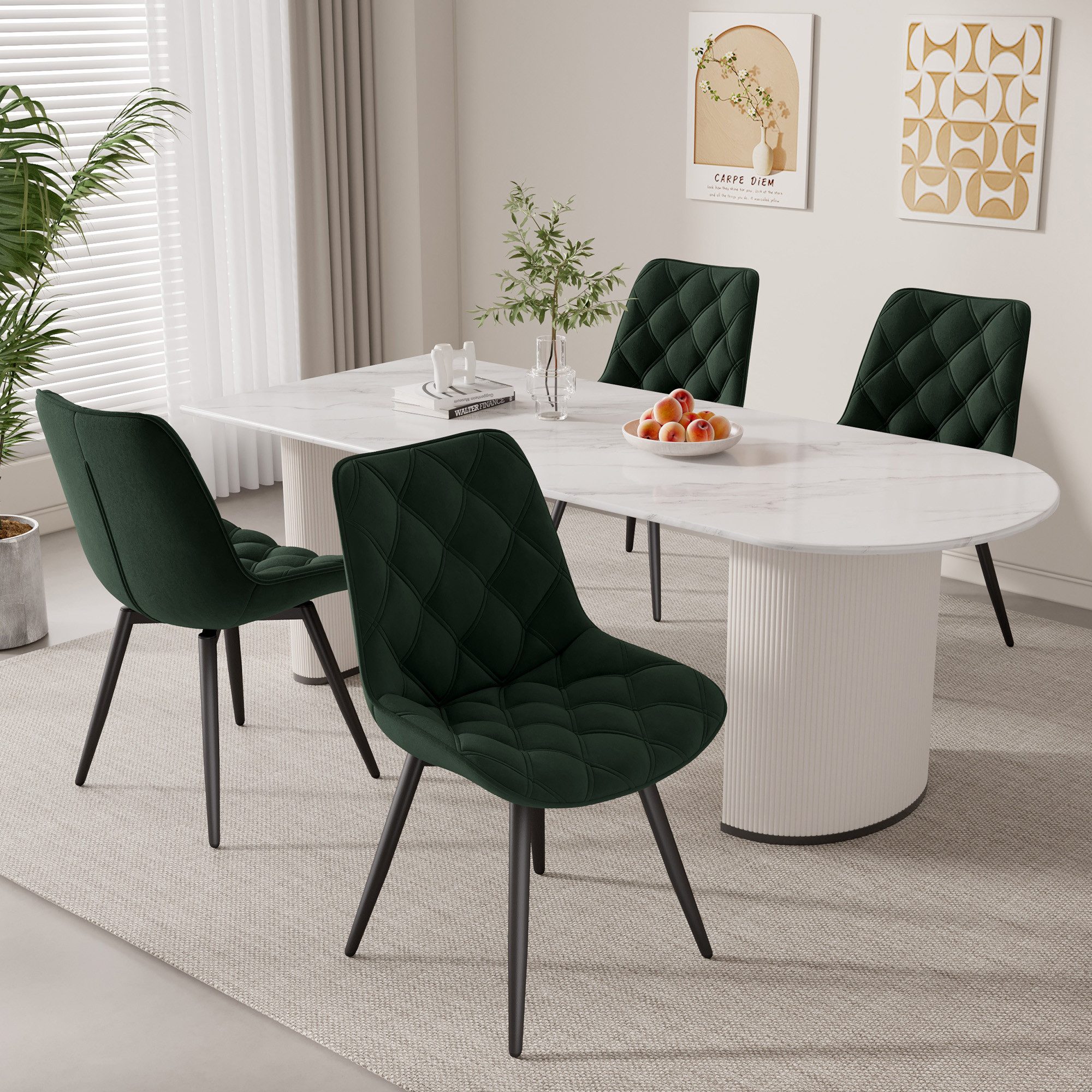 HawthyHome Esszimmerstuhl 2er-Set 360° Drehbar – Moderner Polsterstuhl für Wohnzimmer, Küche (4 St), 360° Drehbar