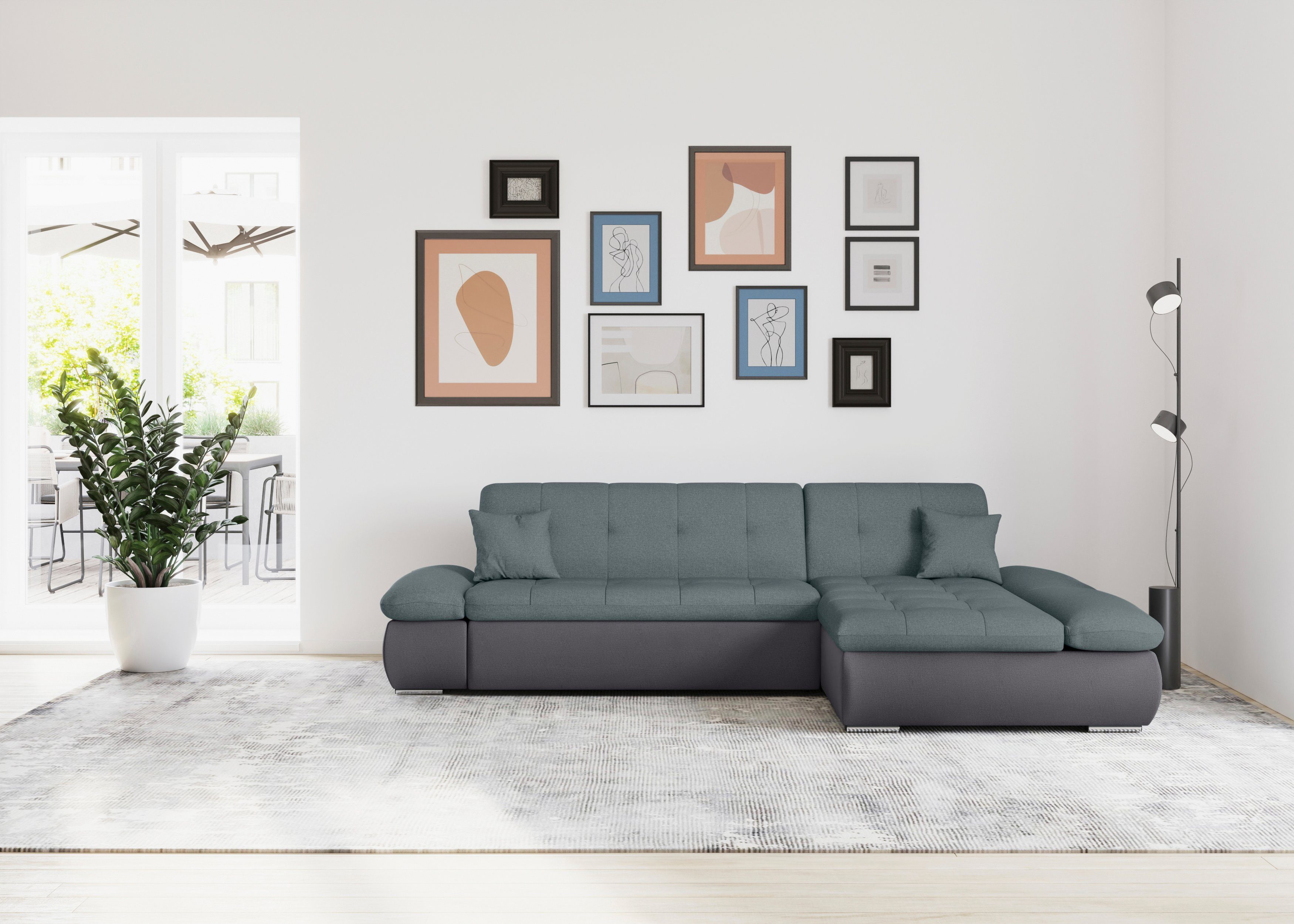 DOMO collection Ecksofa Moric Schlafsofa B/T/H 300/172/80 cm, auch in Cord, L-Form, XXL-Format, wahlweise auch mit Bettfunktion und Armverstellung