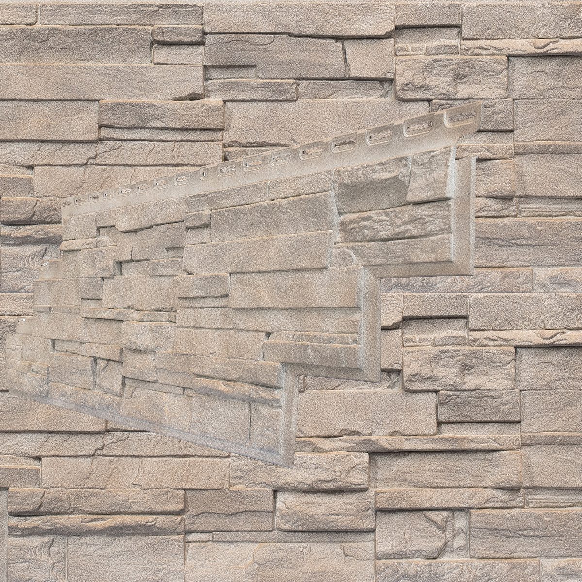 NOVIK Verkleidungspaneel NovikStone DS Platte 105x33cm 10 Stück 2,32qm Schichtstein beige, BxL: 33,34x105,41 cm, 0,375 qm, (Karton mit 10 Platten, 3,52 qm) Wandverkleidung mit 3-D-Effekt, problemlose Montage, Natursteinoptik