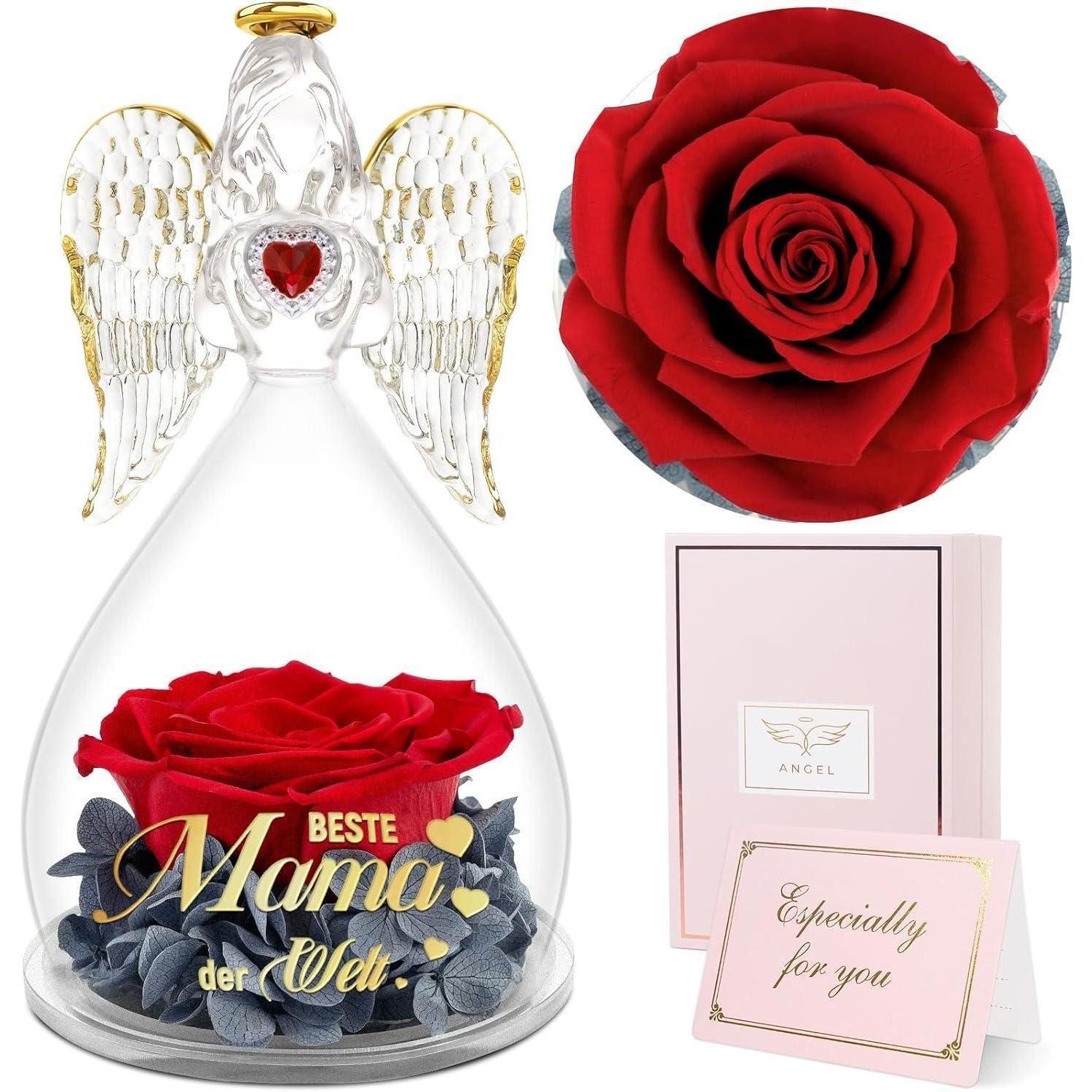 Kunstblume Geschenk Mama Engelfigur Spruch Muttertag Geburtstag 1-mama, LuxusKollektion, Höhe 7 cm