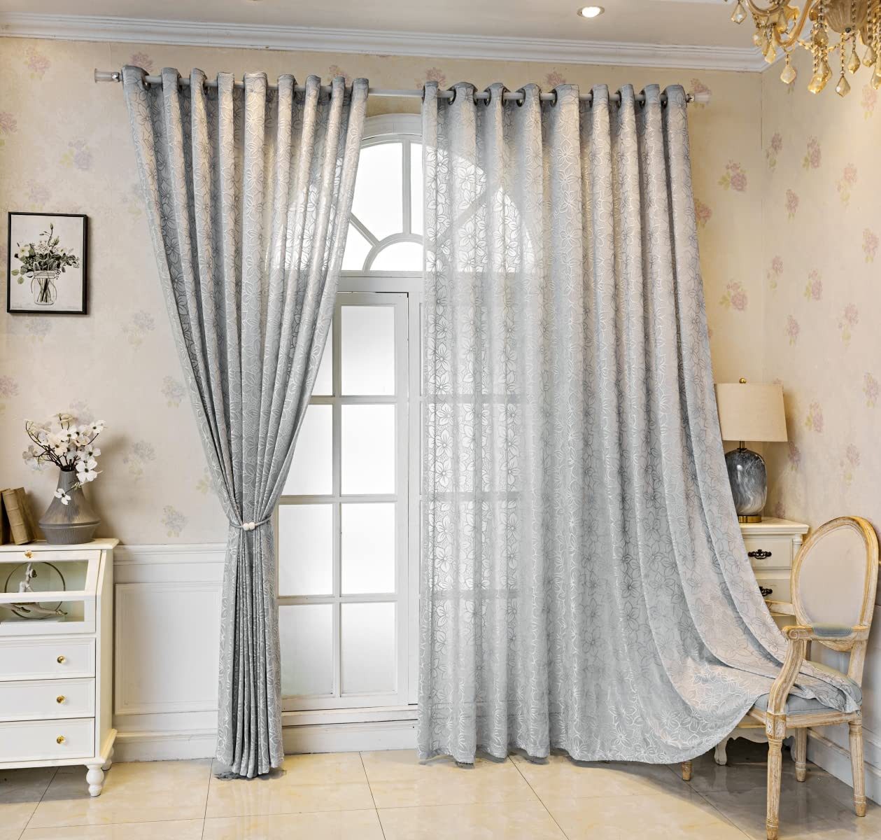 M&W DAS DESIGN Vorhang Wohnzimmer Schlafzimmer Mit ösen 140Bx245H (1er), 2 für Paar – Bild 2 von 5