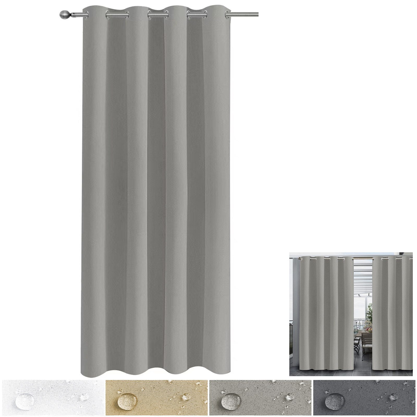 BTTO V&G Verdunkelungsvorhang Balkon Vorhang,Outdoor Vorhang günstig online kaufen