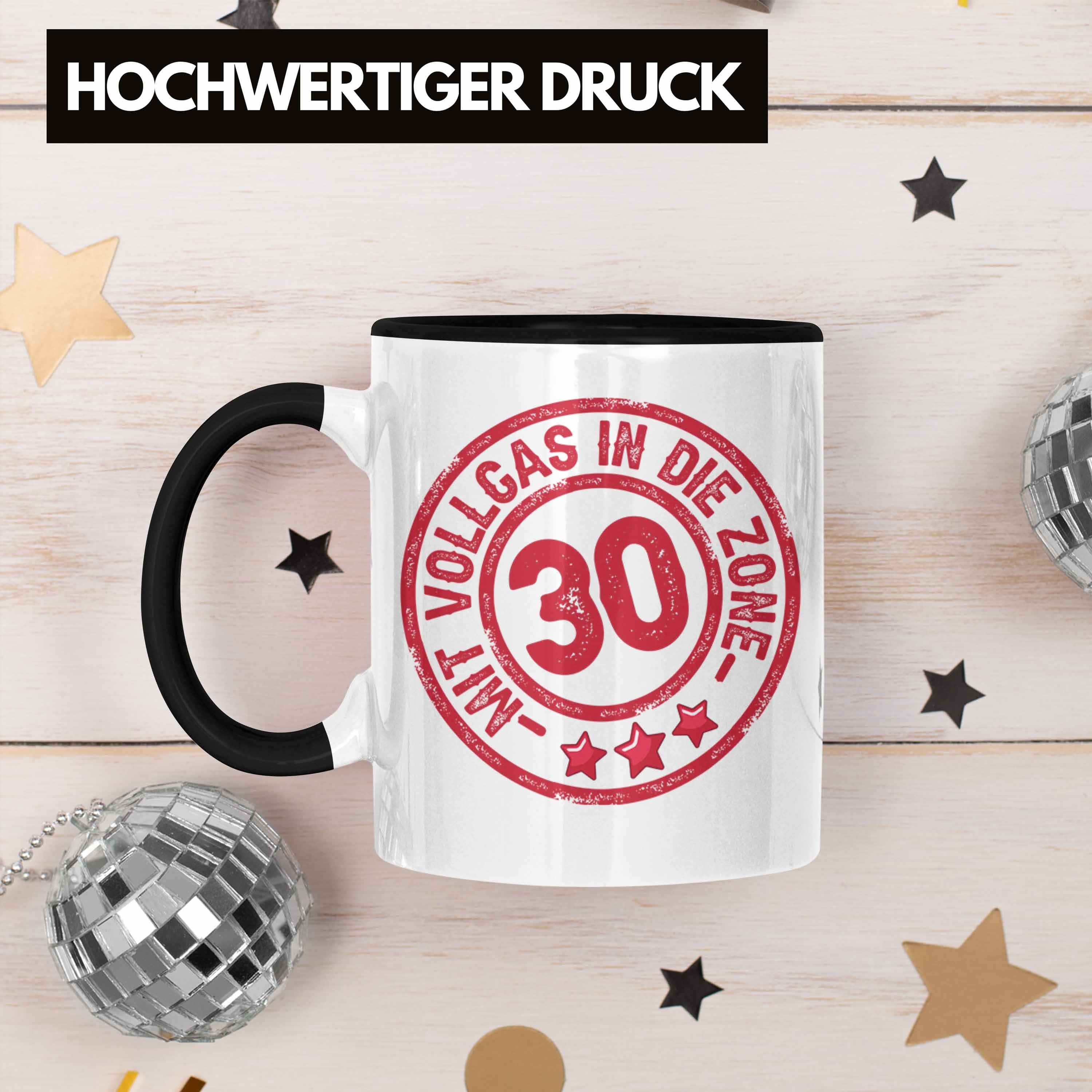 30 Die Mit Geburtstag Tasse Vollgas Schwarz In 30er Geschenk Trendation Zon Kaffee-Becher Tasse