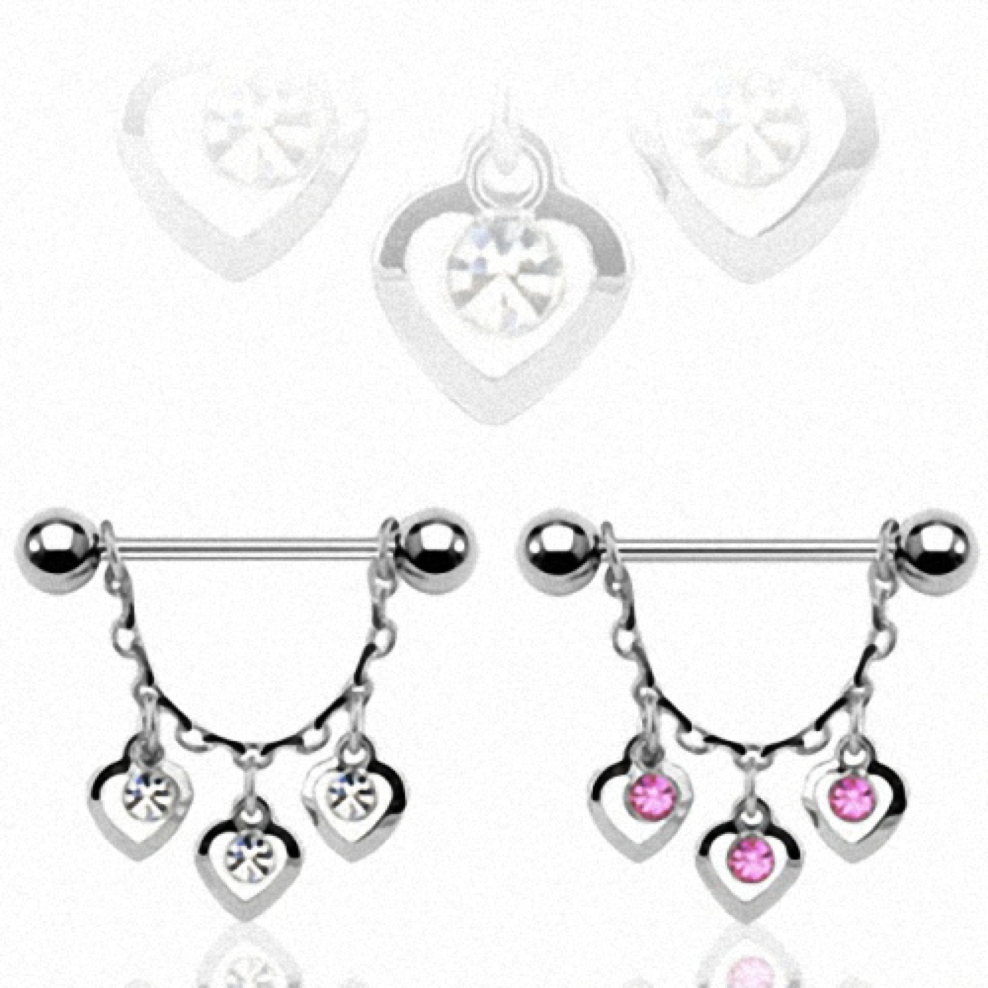 Piercing Ketten mit Anhänger, Intimpiercing Clear Taffstyle Intimpiercing Brust Intim Piercing Brust Herz Intim Anhänger Ketten Herz