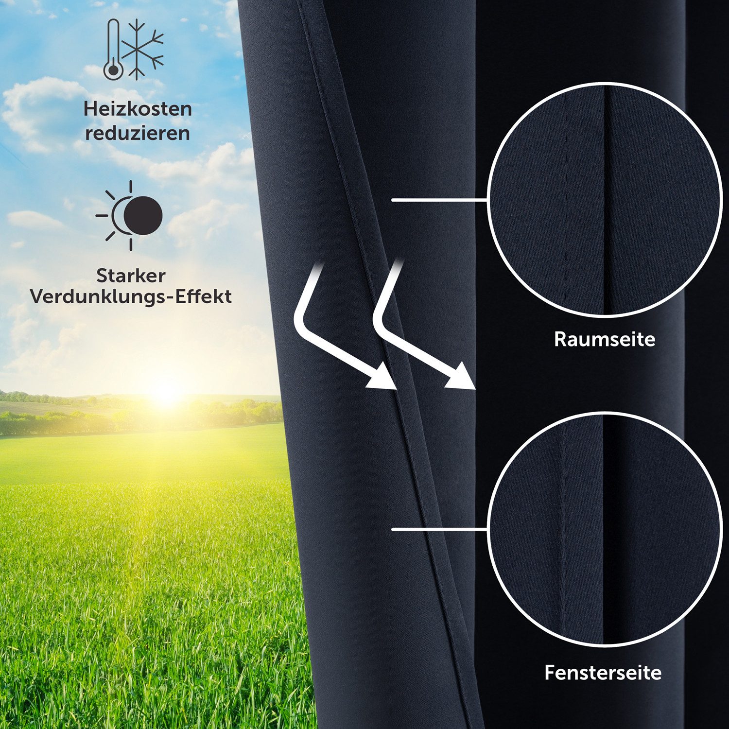 Blumtal Verdunkelungsvorhang 2er-Set Gardinen Wärmeisolierend Blickdicht günstig online kaufen