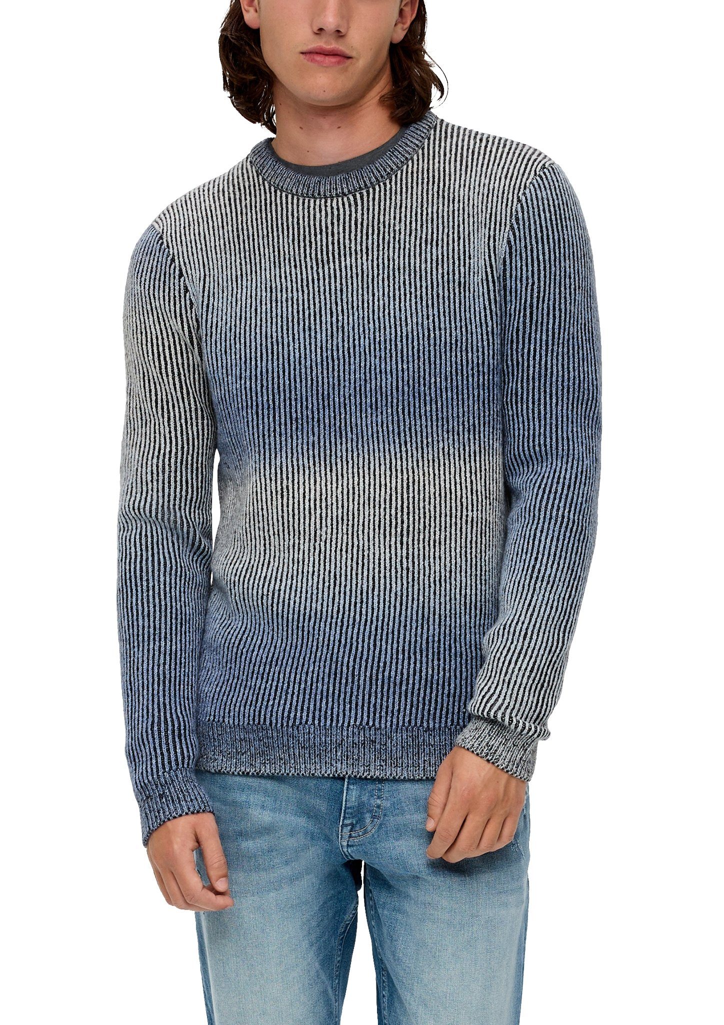 QS Strickpullover mit verlaufender Farbwirkung