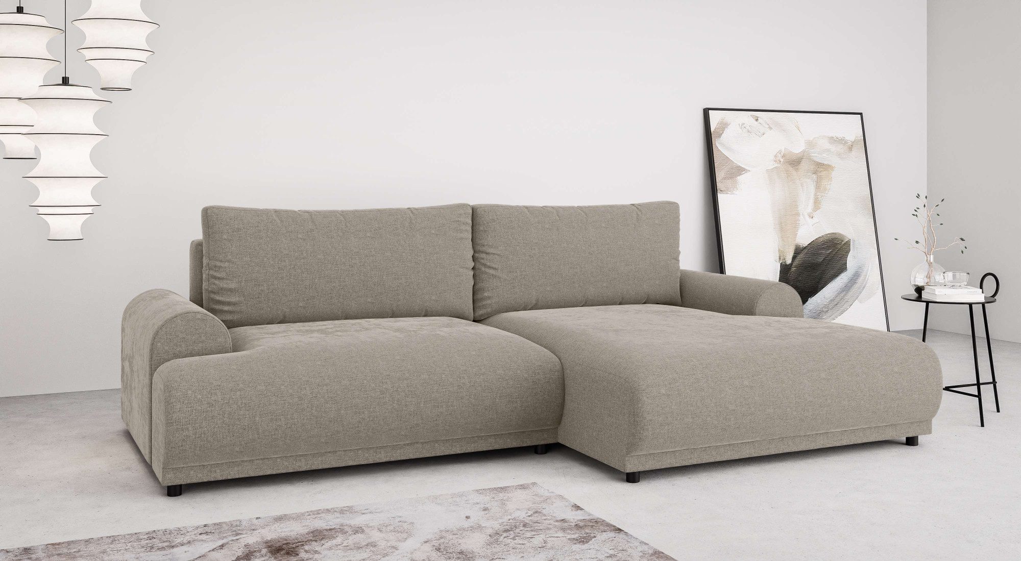 INOSIGN Ecksofa "Marsby, mit Bettfunktion und Bettkasten, Maße: B/H/T 242/6 günstig online kaufen
