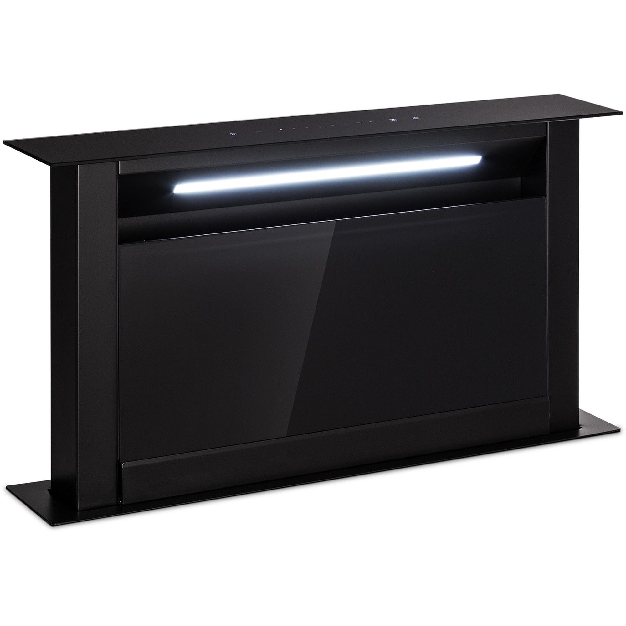 Klarstein Deckenhaube Royal Flush Serie Royal Flush Eco Downdraft Dunstabzugshaube 60 cm 576 m³/h A++ Royal Flush, Abzugshaube Downdraft Abluft Umluft versenkbar mit Edelstahl
