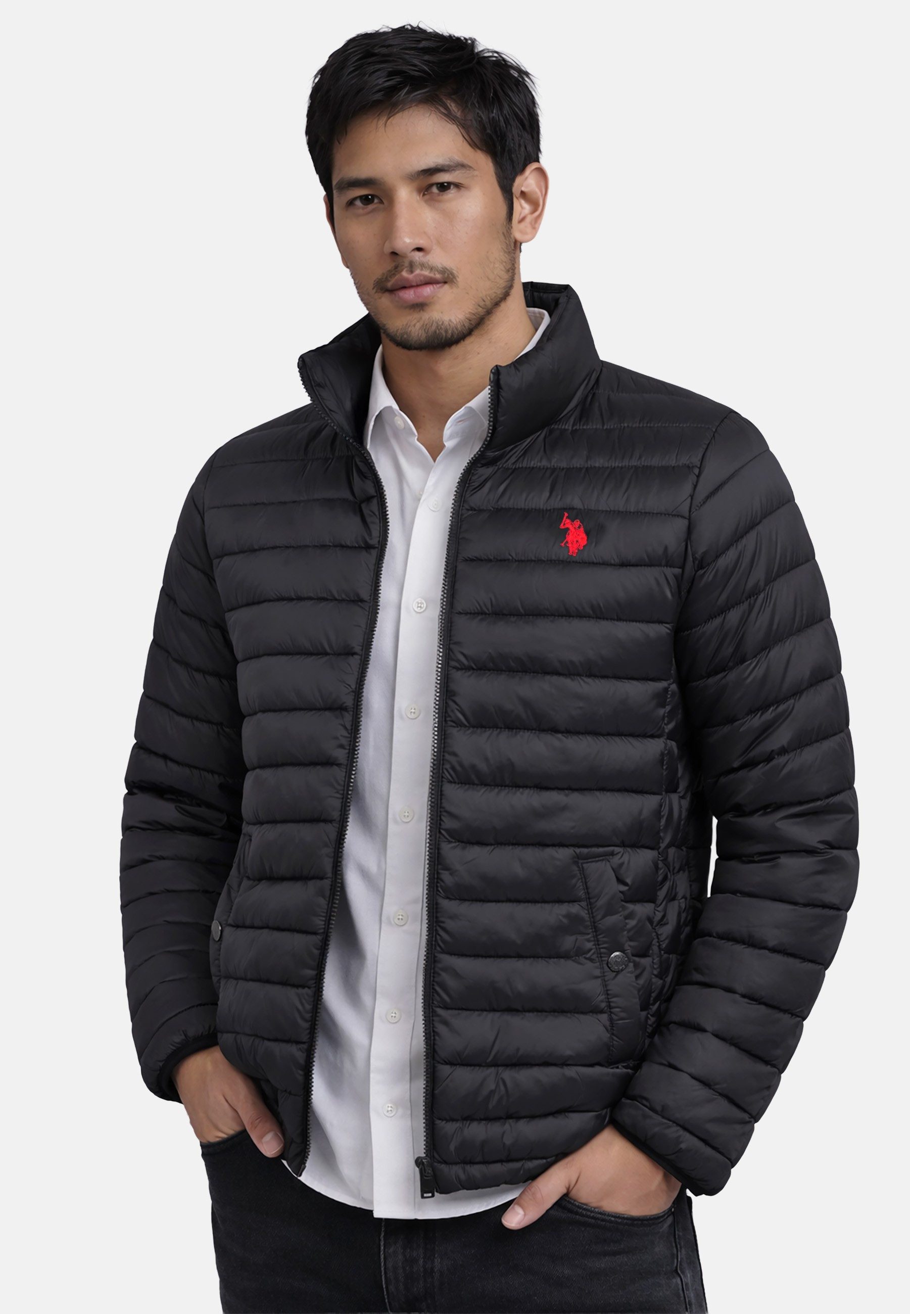 U.S. Polo Assn. Steppjacke USPhenixx - leicht Herren Übergangsjacke mit Reißverschluss Leichte Steppjacke mit hohem Kragen und Taschen