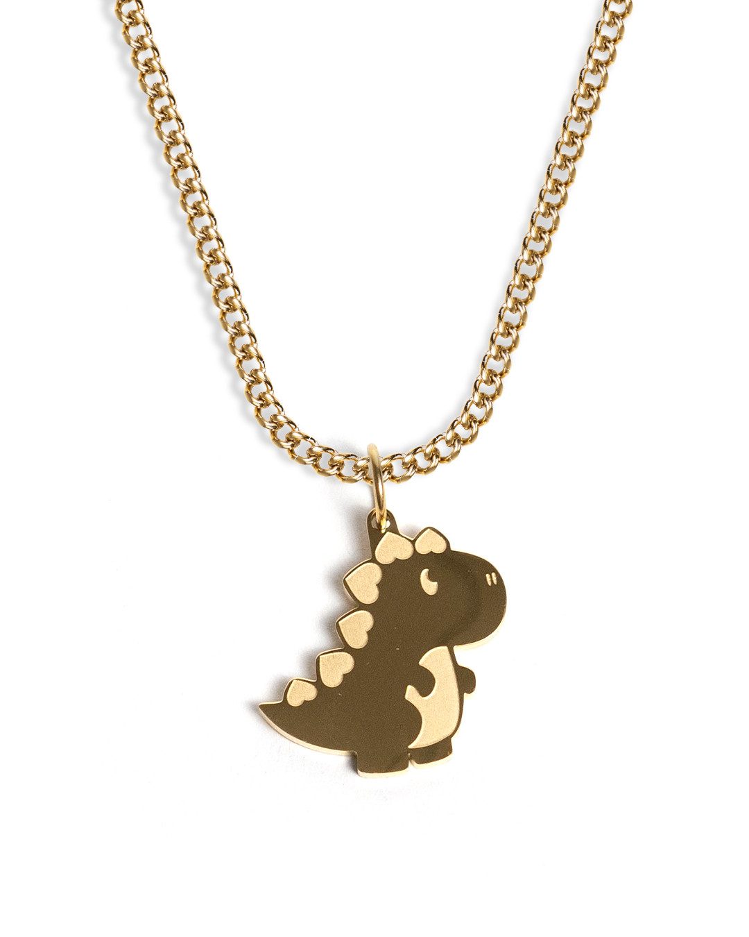 UNSHINEBAR Kette mit Anhänger Dinosaurier Kette mit Anhänger Dino in Silber und Gold Herren Damen