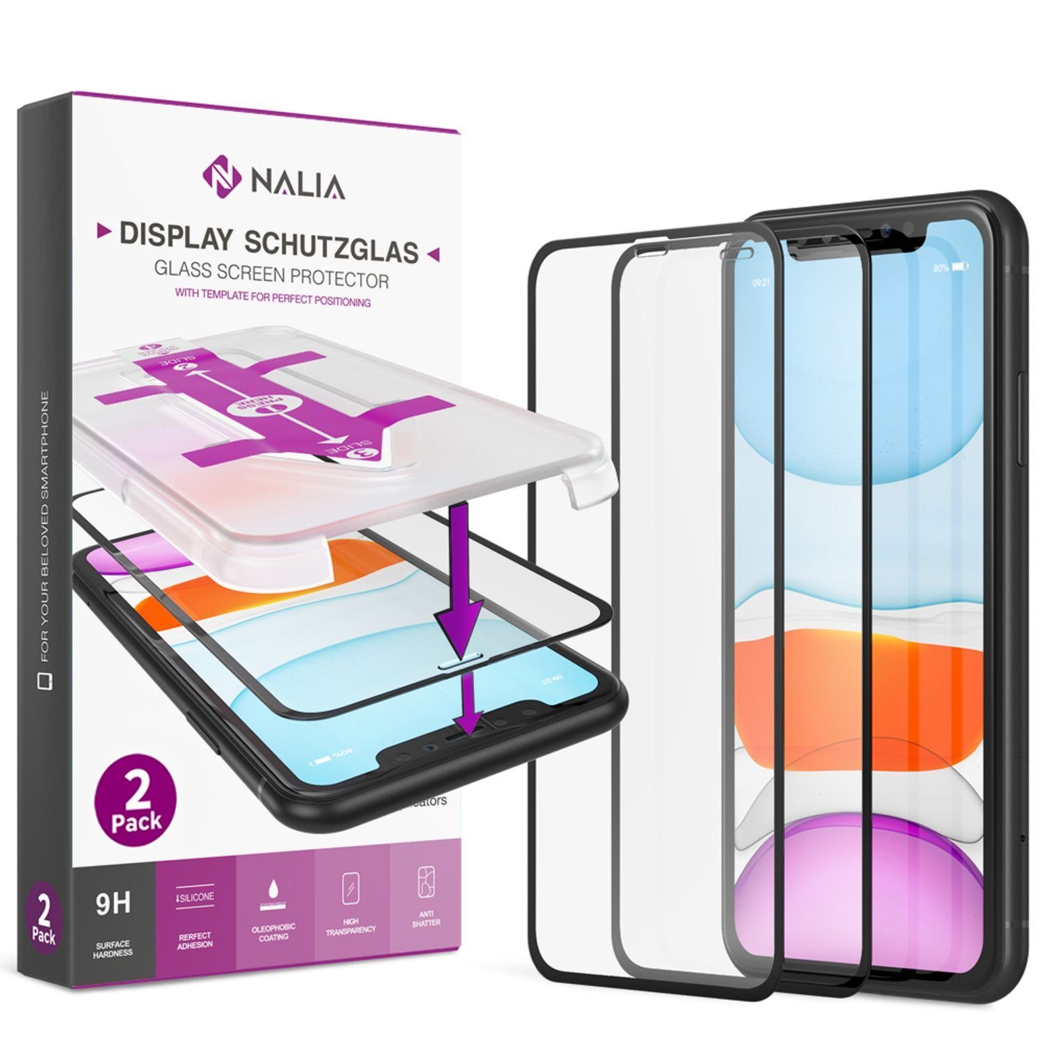 Nalia Schutzfolie Samsung Galaxy S24 Ultra, 2x Display Schutzglas & 1x  Schablone / Bildschirm Schutz 9H Panzerglas
