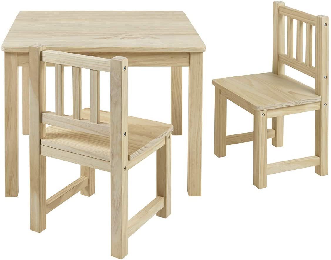 BOMI Kindersitzgruppe Holzsitzgruppe Amy, (3-tlg), Kindertischgruppe aus Holz (Tisch und 2 Stühle, 3-tlg)