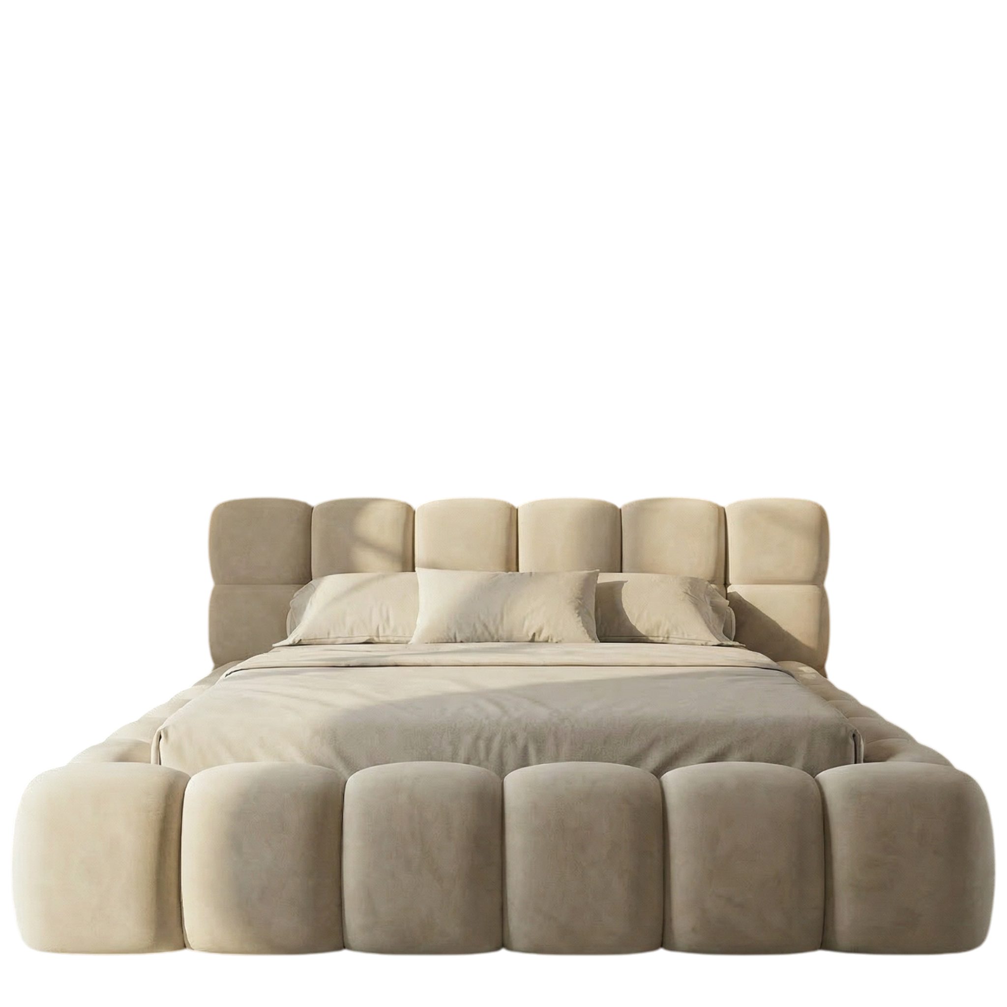 thematys Polsterbett CLOUD mit Bettkasten 140x200 160x200 180x200 200x200cm (hochwertiger Cord-Stoff in vielen Farben Grafit Grau Weiß Beige Kreme, Inklusive La – Bild 5 von 5