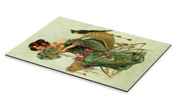 Posterlounge Alu-Dibond-Druck Master Collection, Die Dame mit dem Papagei, Malerei