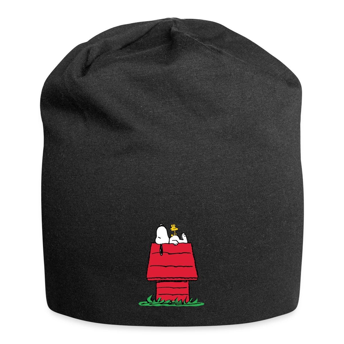 Spreadshirt Beanie Peanuts Snoopy Und Die Hundehütte Jersey-Beanie (1-St)