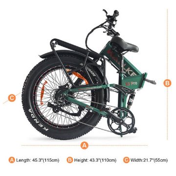 DOTMALL E-Bike Wallke E-Bike 26 Zoll foldable 1200W motor 48v20AH Faltbares E Bike, Heckmotor