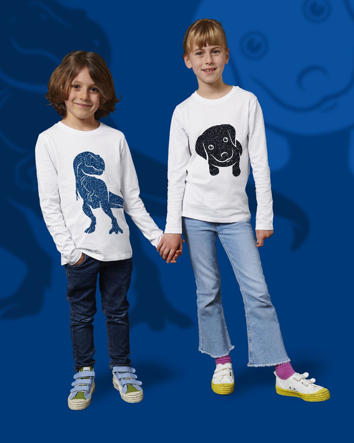 OTTO Kleidung Tops & T-Shirts T-Shirts Polos & Longsleeves Longsleeves Print-Shirt »Kinder Langarmshirt aus Biobaumwolle mit Glitzer Motiv Hund« 