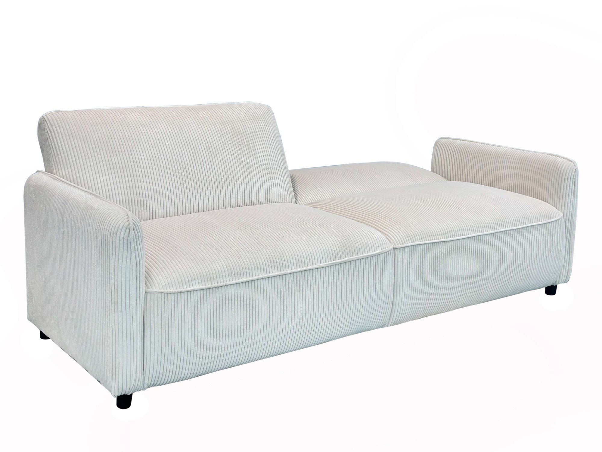 Dorel Home 3-Sitzer Allie Curved Schlafsofa 209 cm, Bettfunktion (110/190), verstellbare Rückenlehne, Cord u. Velours – Bild 5 von 5