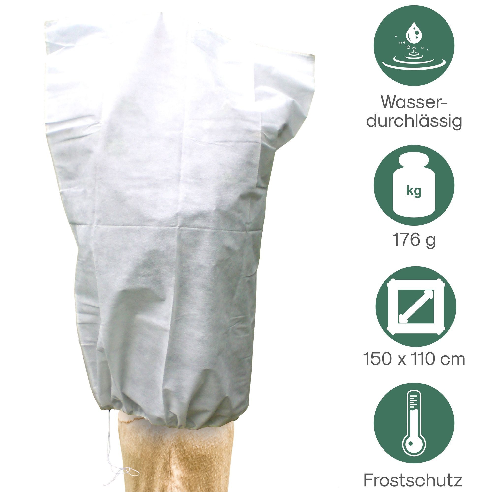 BALOU Winterschutzvlies Winterschutz für Pflanzen, Mit Kordel und Stopper – Bild 2 von 4