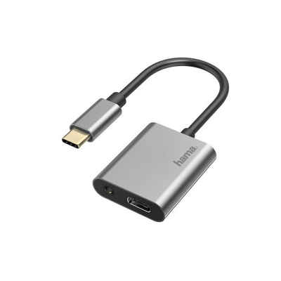 Hama Audio-Adapter, 2in1, USB-C-St.-3,5-mm-Klinke/USB-C-Buchse, Audio+Laden USB-Soundkarte