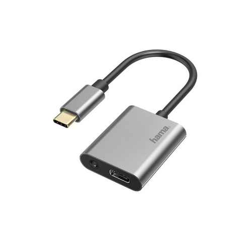 Hama Audio-Adapter, 2in1, USB-C-St.-3,5-mm-Klinke/USB-C-Buchse, Audio+Laden USB-Soundkarte