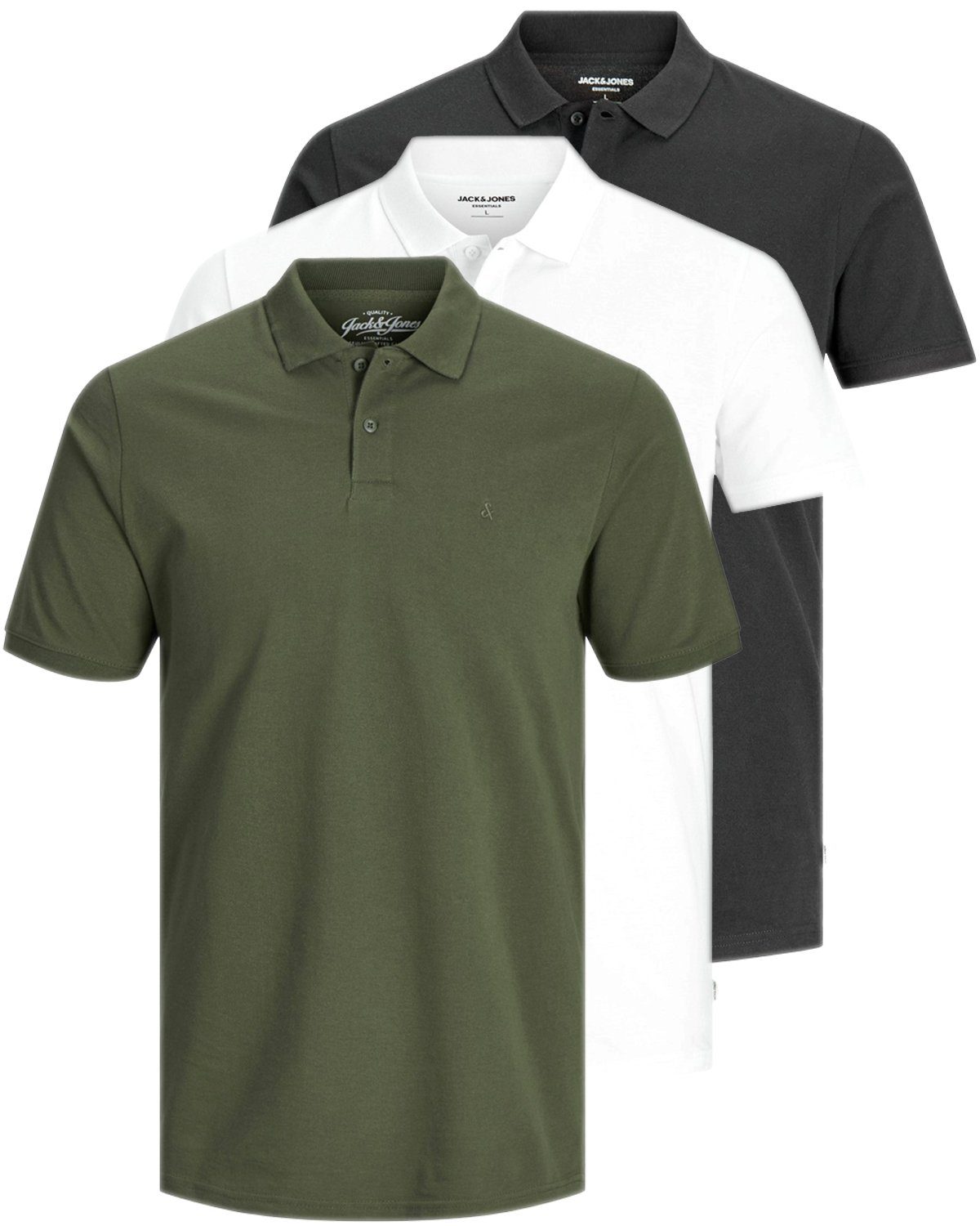 Jack & Jones Poloshirt (3er-Pack) in Unifarbe