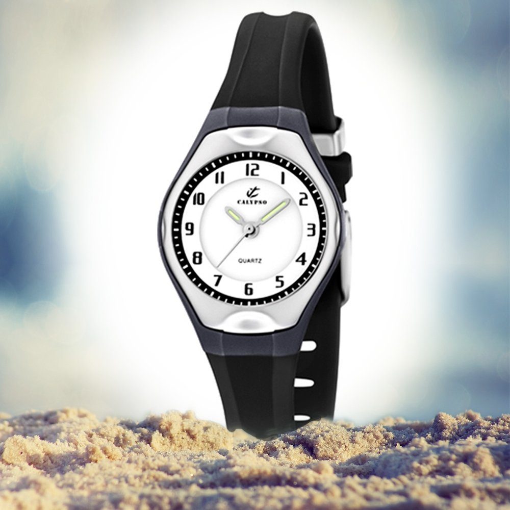 CALYPSO Quarzuhr WATCHES Calypso Armbanduhr Kinder schwarz, K5163/J Casual Kunststoffband, rund, Kinder Kautschukarmband Uhr