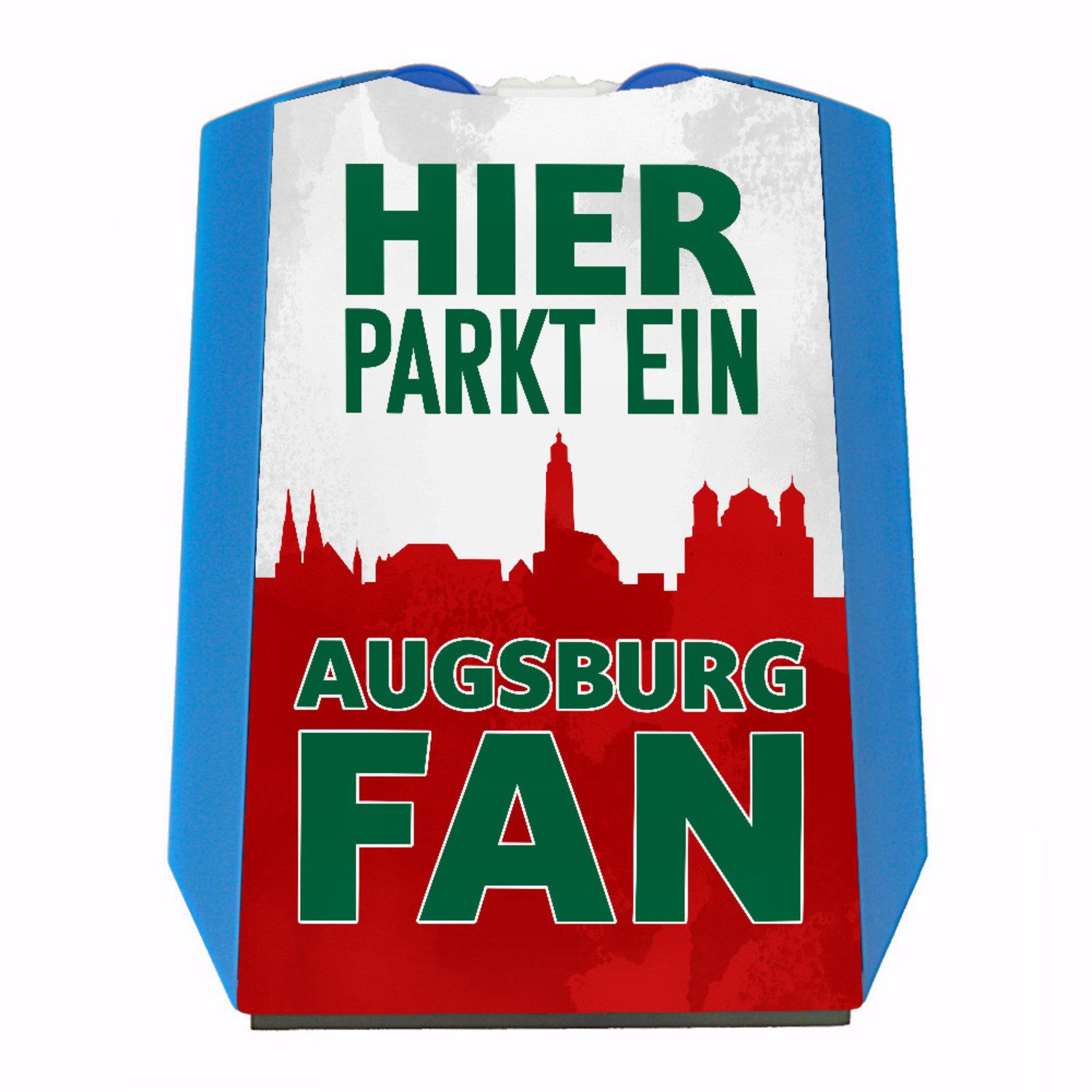 Parkscheibe Hier parkt ein Augsburg Fan Parkscheibe in Rot Weiß Grün