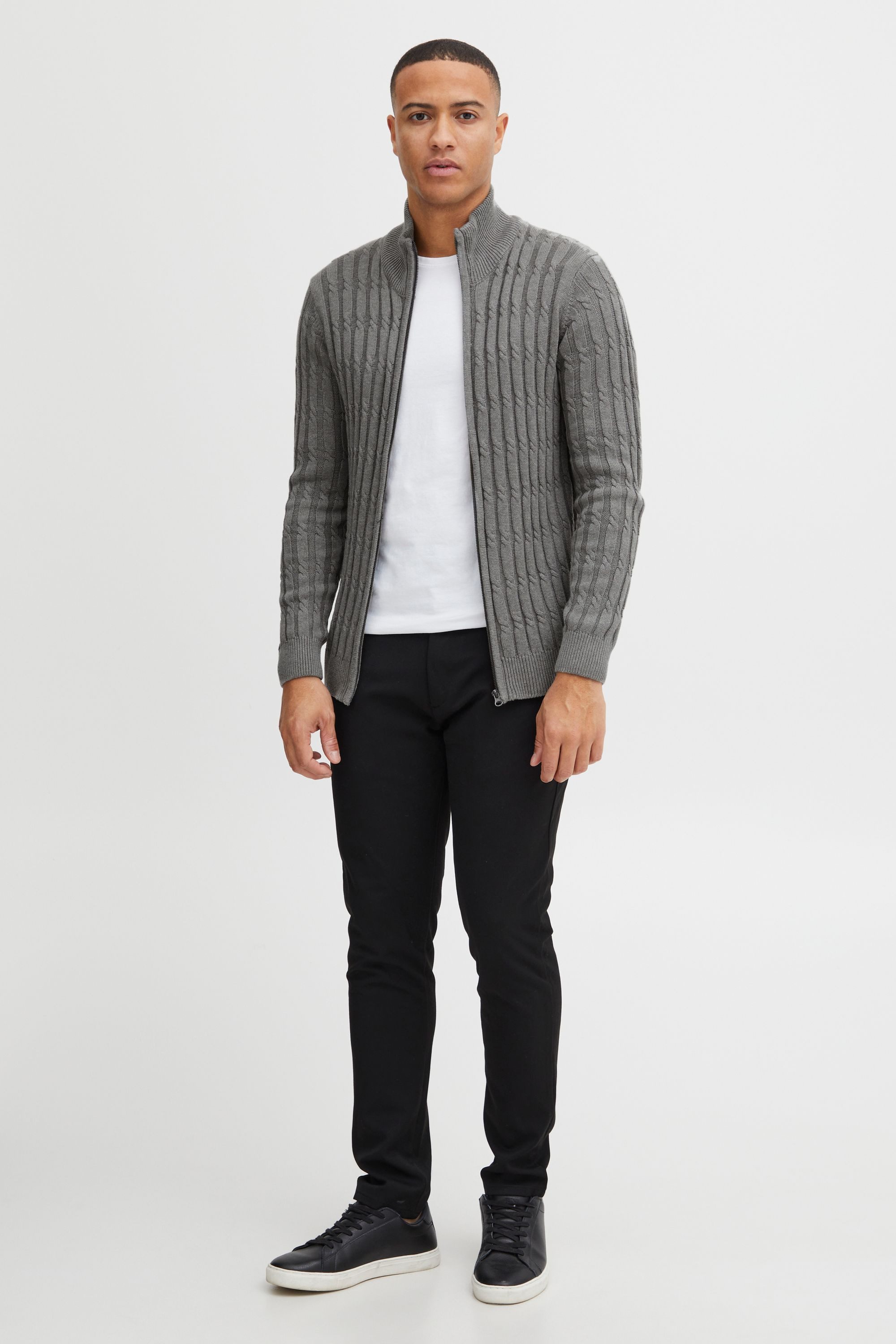 Indicode Strickjacke IDPaulomo Grobstrick Zip-Jacke günstig online kaufen