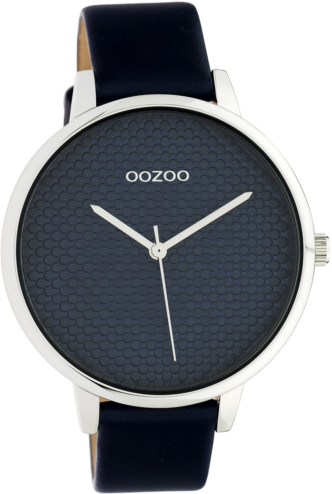 gemustertes Armbanduhr Analog, groß Ziffernblatt Damenuhr Oozoo OOZOO (ca. schwarz Damen Fashion-Style, Quarzuhr rund, Lederarmband, 42mm)