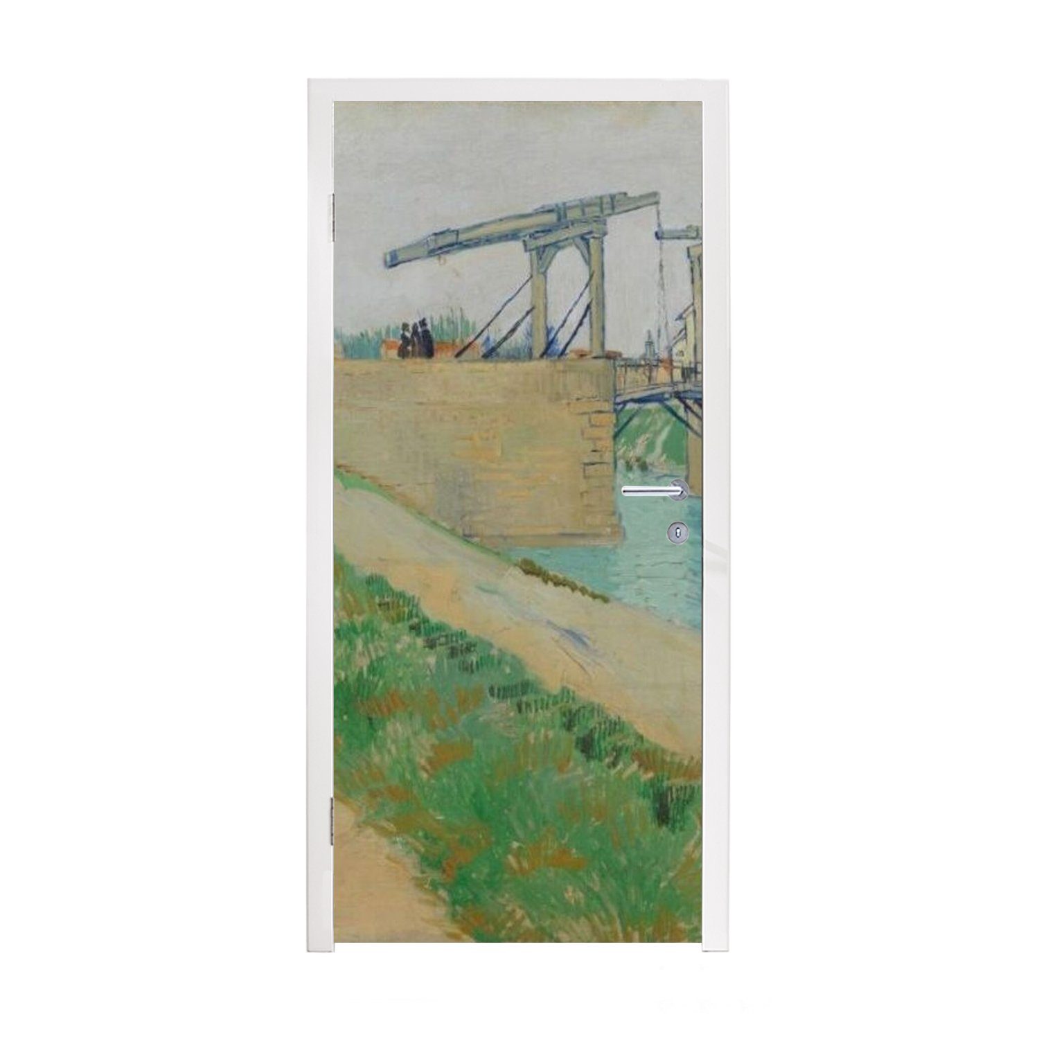MuchoWow Türtapete Die Brücke von Langlois - Vincent van Gogh, Matt, bedruckt, (1 St), Fototapete für Tür, Türaufkleber, 75x205 cm