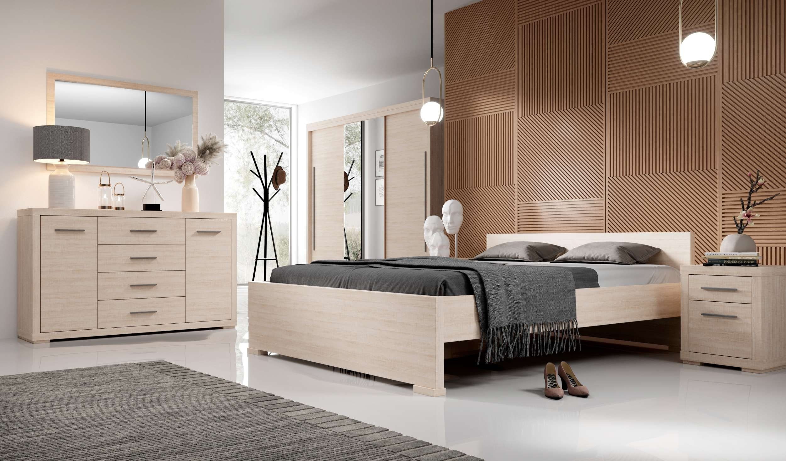 99rooms Bettgestell Verdum (Schlafzimmerbett, Bett), 160x200 cm, mit Lattenrost, ohne Matratze, Modern Design
