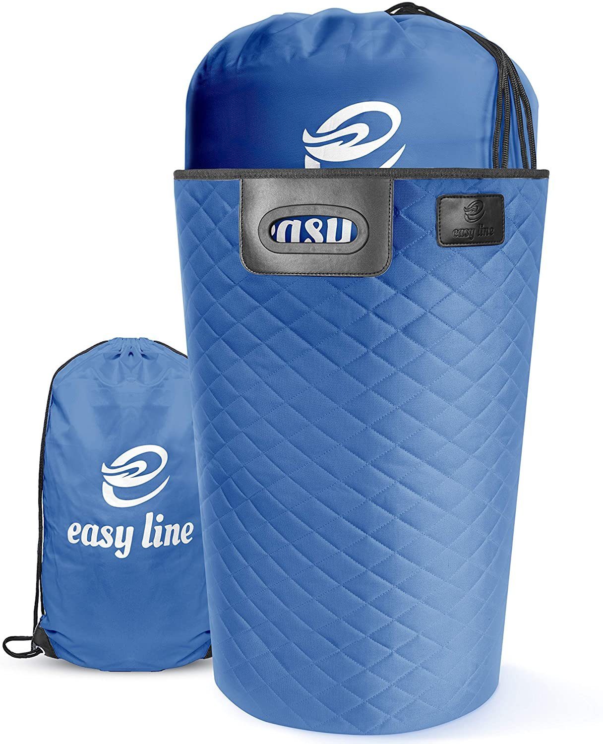 Easy line® Wäschekorb Faltbarer Aufbewahrungskorb der ideale Wäschesortierer, 65 Liter, Faltbar, mit Wäschesack, XXL 35cm 35cm 60cm Blau