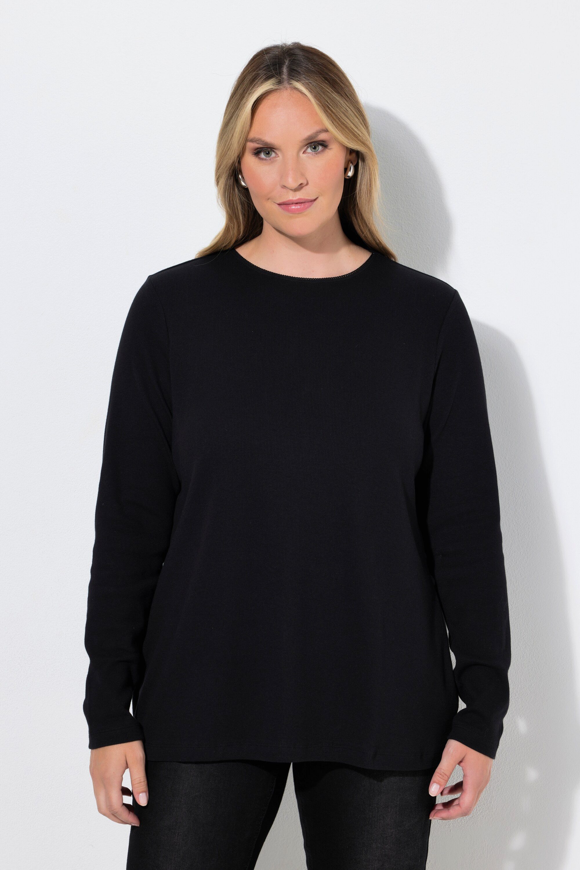 MIAMODA T-Shirt Langarmshirt Komfort Fit Rippjersey