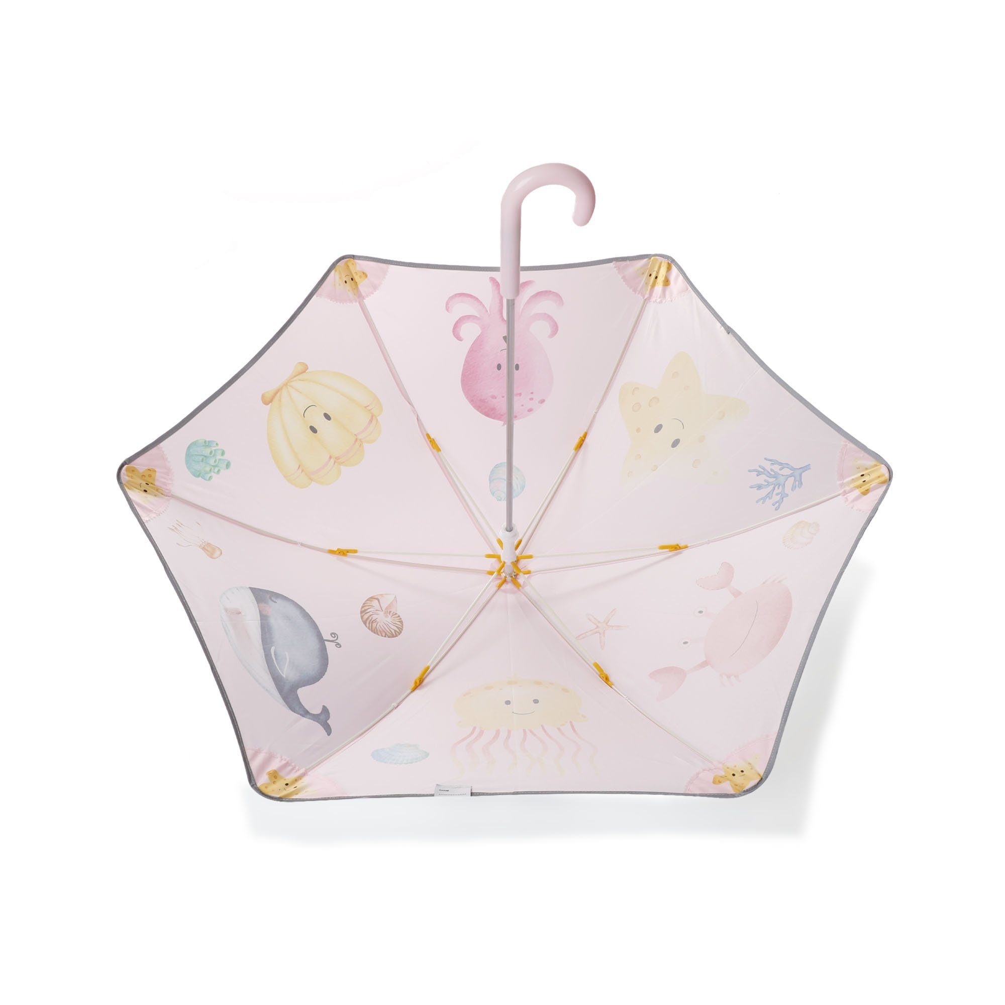 Regenschirm Fische reflektierend rosa Krabbe Taschenregenschirm Seestern maritim Originelli Kinder Sonia