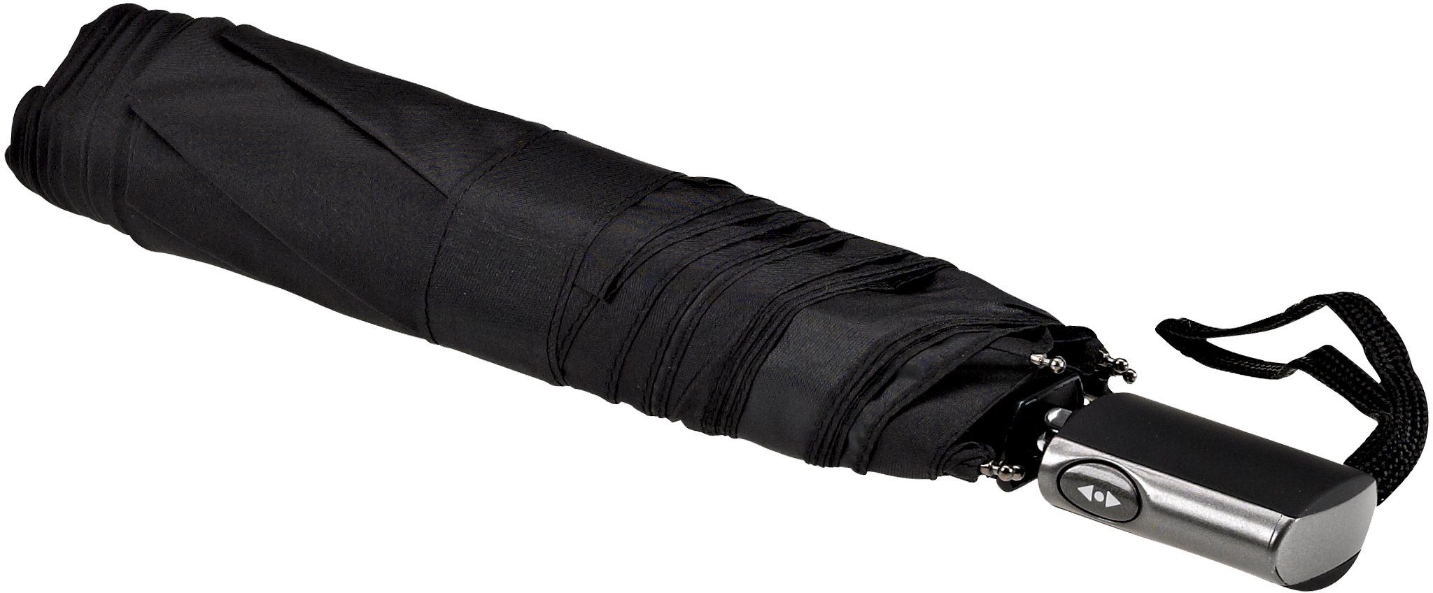 EuroSCHIRM® Taschenregenschirm flach Automatik leicht 3224, und extra schwarz