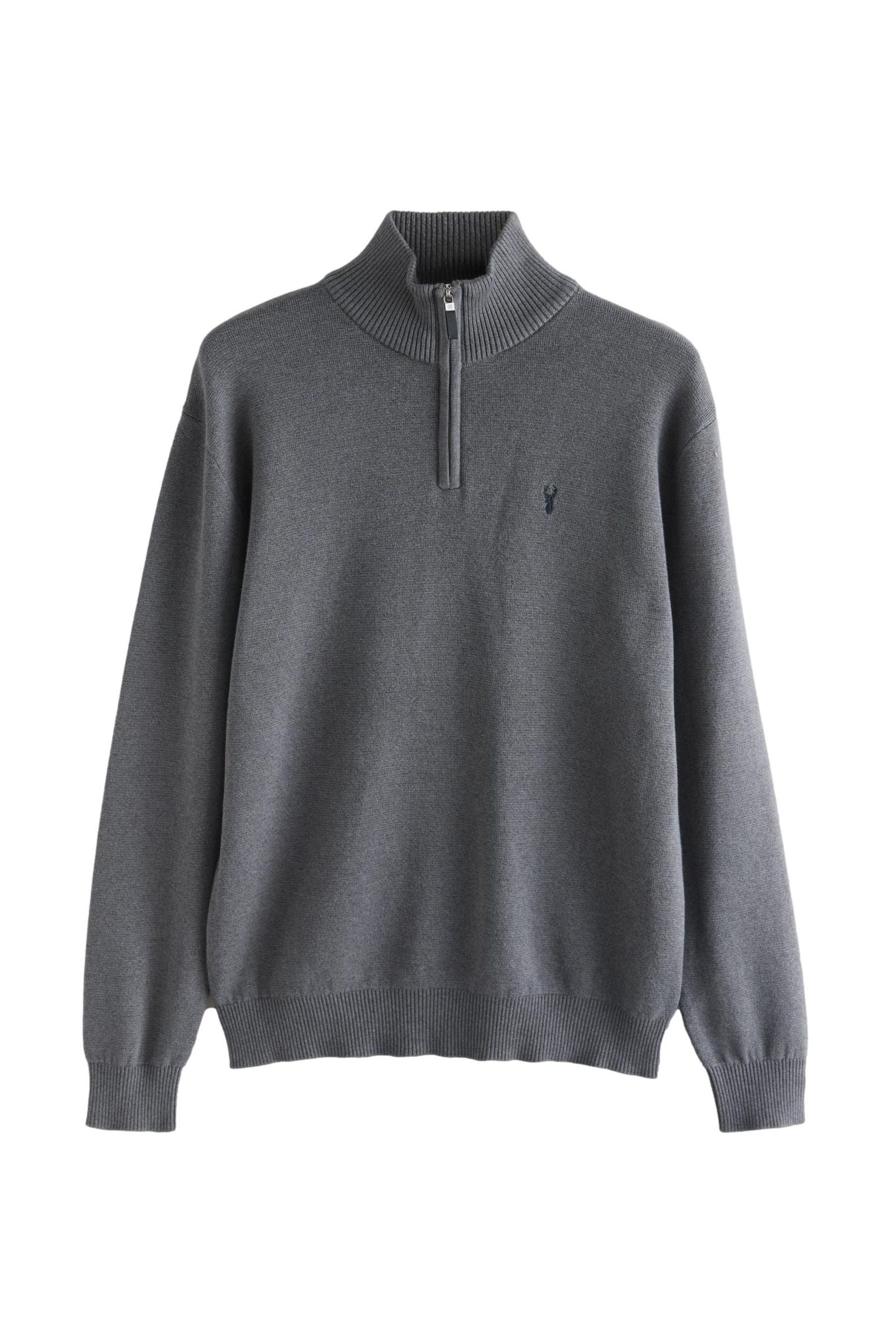 Strickpullover Regular Fit Premium Troyer mit Hirschlogo