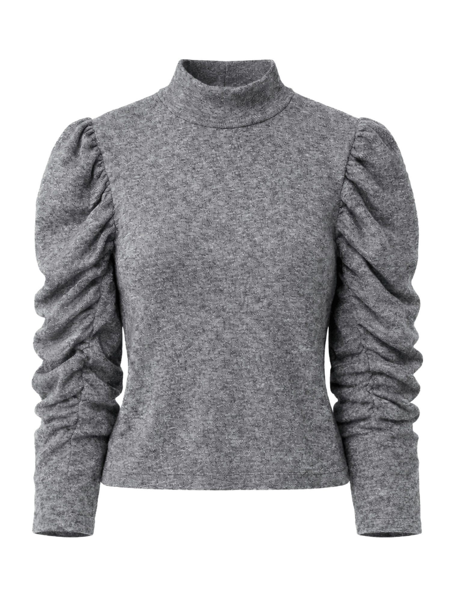 LEMONI Stehkragenpullover Pullover mit Stehkragen und Puffärmeln