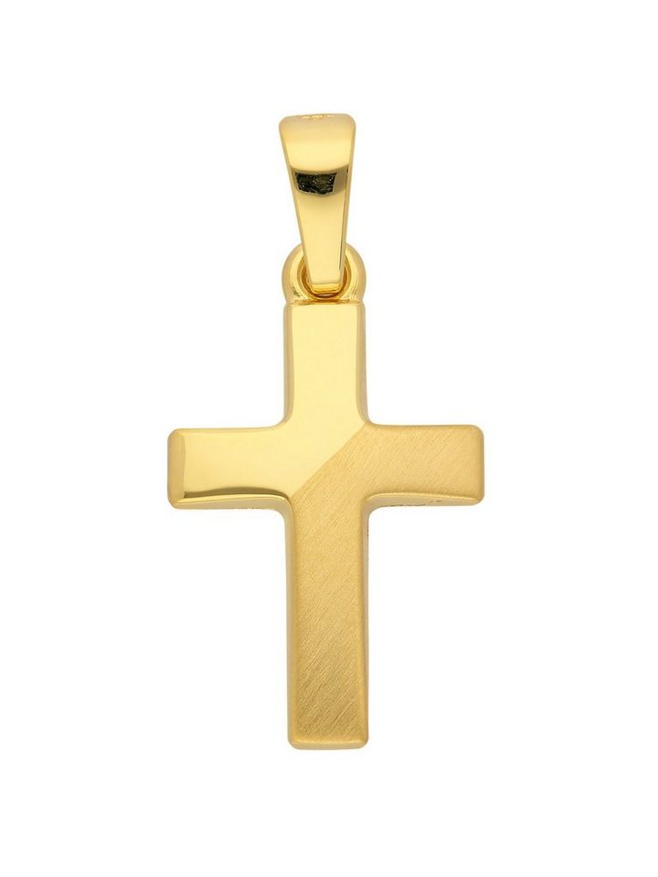 Adelia´s Kettenanhänger 585 Gold Kreuz Anhänger, Goldschmuck für Damen &  Herren