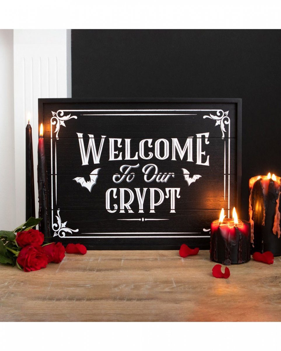 to Crypt"; Gothic-Wandbild our Dekofigur Horror-Shop ";Welcome