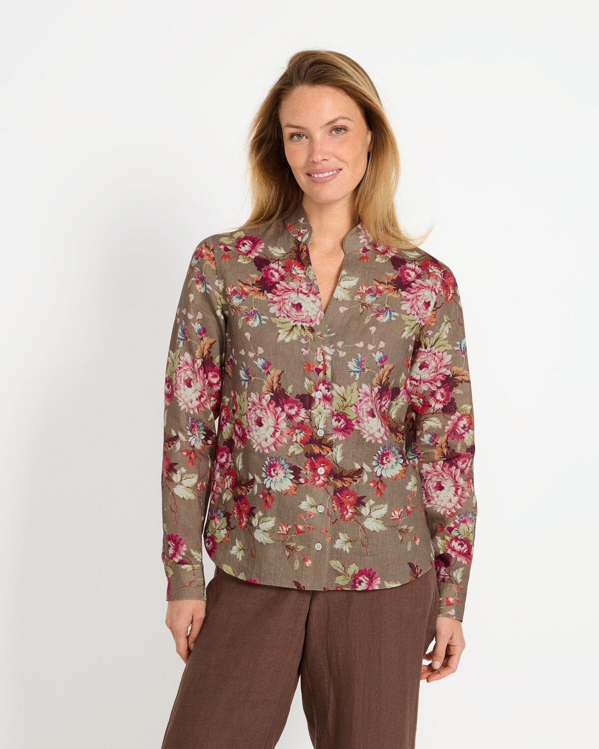 Highmoor Langarmbluse Leinenbluse