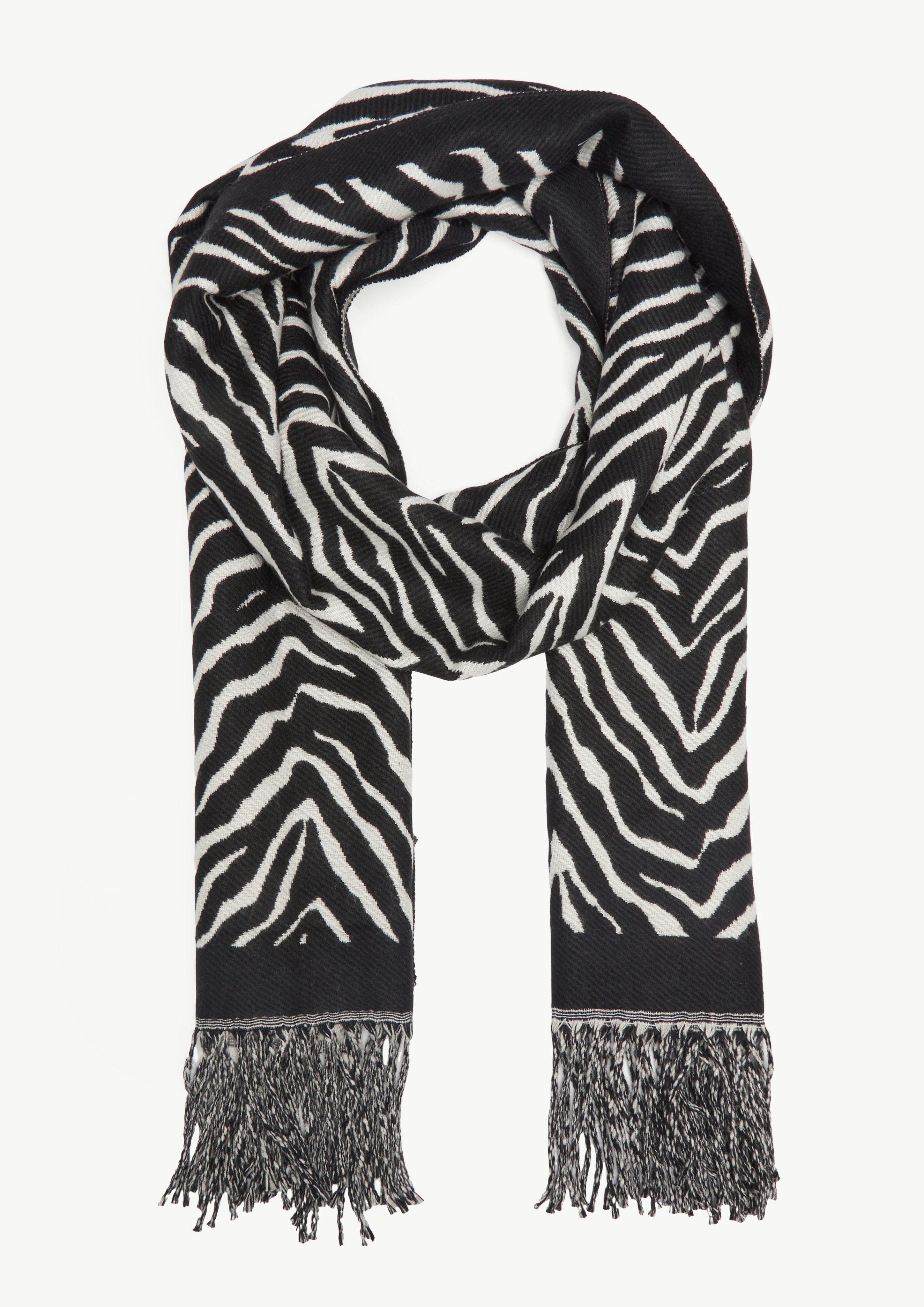 Halstuch Schal aus Webjacquard mit Fransen