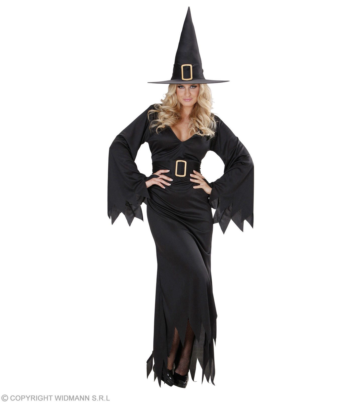 Widmann S.r.l. Hexen-Kostüm Hexenkostüm 'Black Witch' für Damen, Kleid und Hu