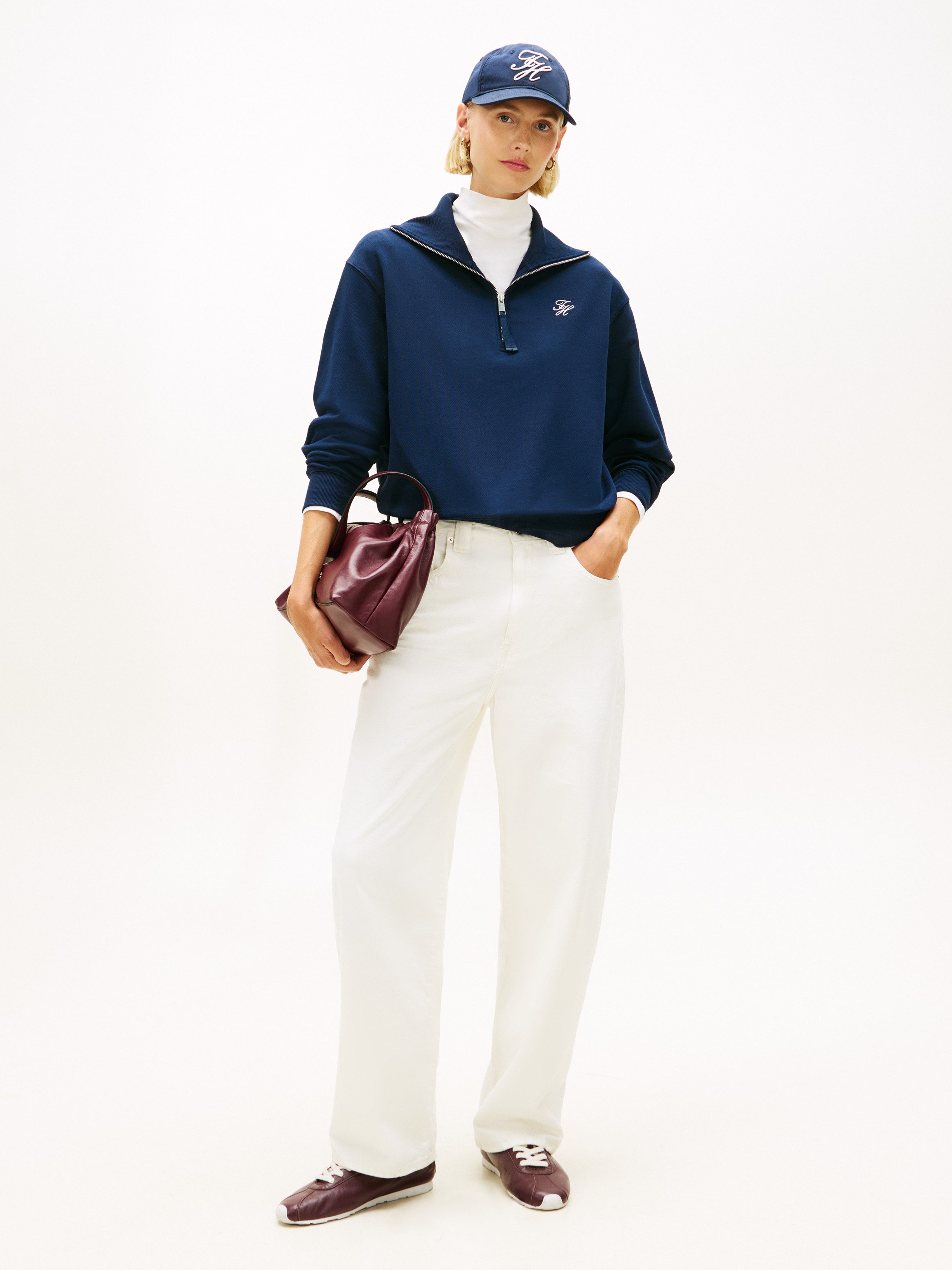 Tommy Hilfiger Sweatshirt TH SCRIPT HALF ZIP TERRY SWTSHRT