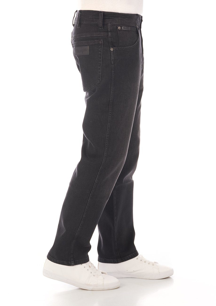 Wrangler Straight-Jeans Herren Jeanshose Texas Fit Cash mit Hose (WSS1HT240) Black Stretch Regular Stretch Denim