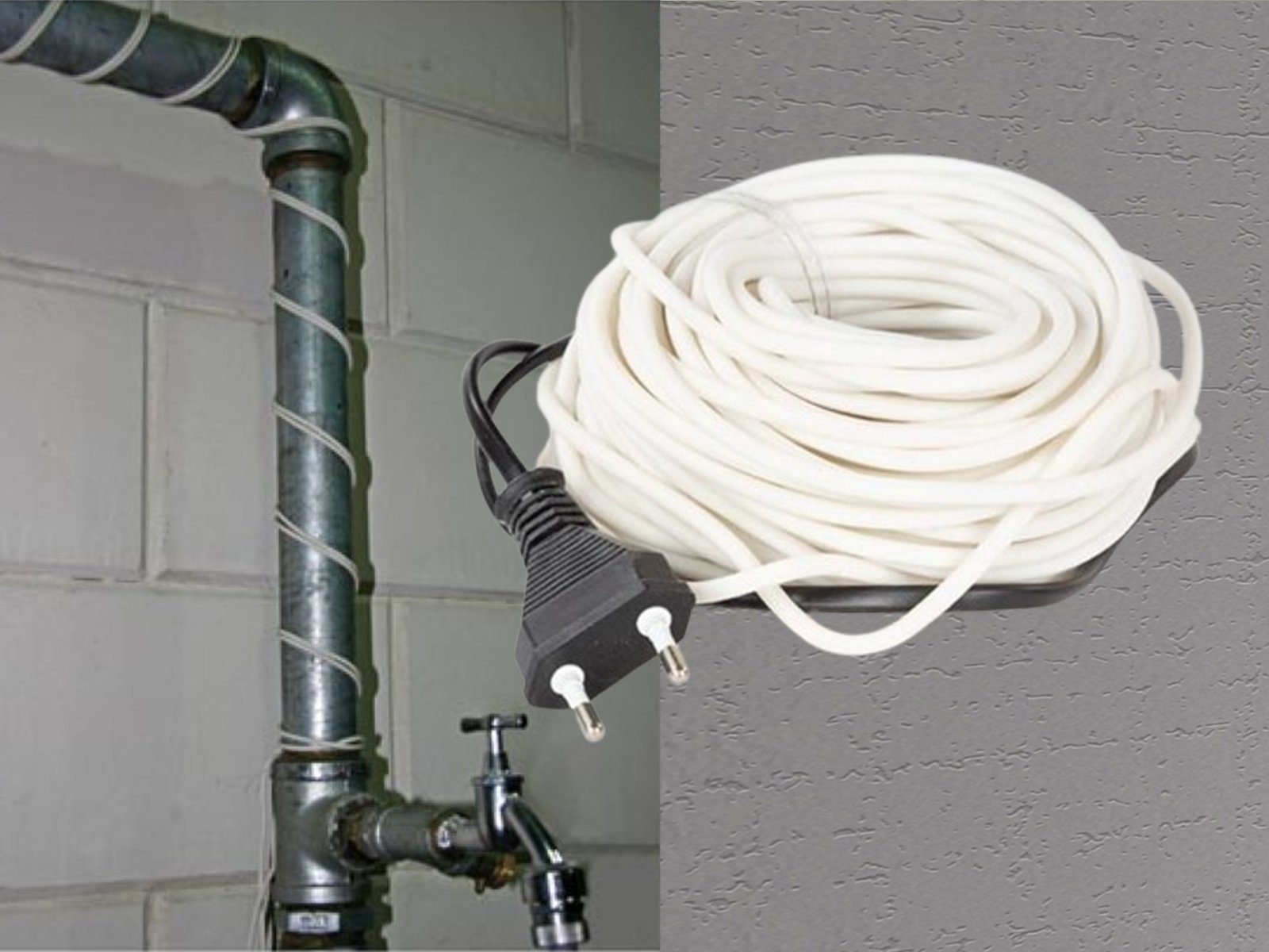 PEREL Rohrbegleitheizung, 24 Meter Heizkabel für Wasserleitung Heizband Rohrheizung Frostwächter