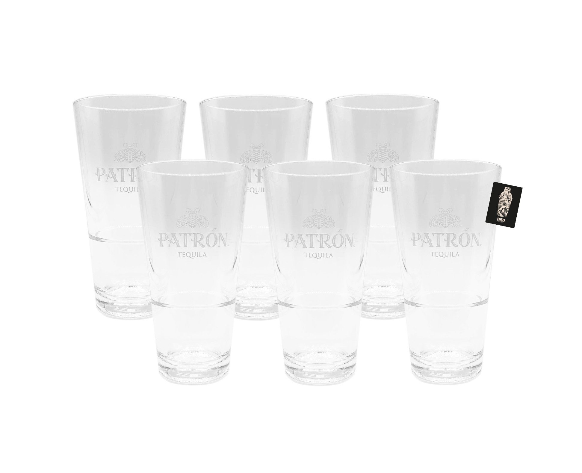Becher 6x Patron Longdrink Cup 6x Wiederverwendbare Glas Tequila Festivalbec