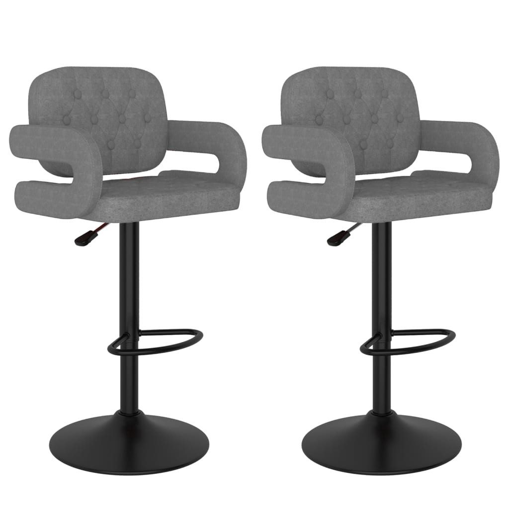 Barhocker Barhocker 2 Stk. Hellgrau Stoff