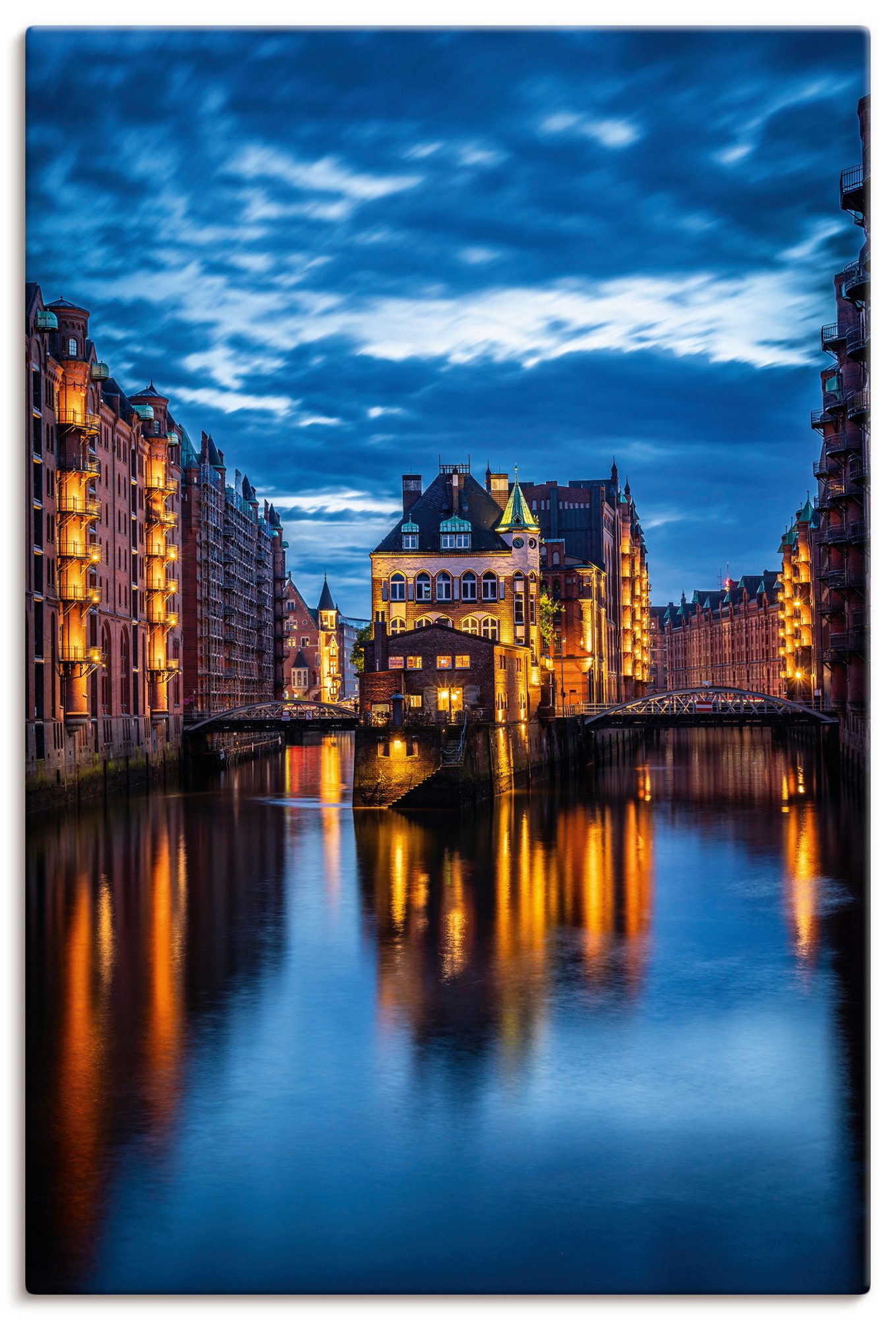 Artland Wandbild Wasserschloss Speicherstadt in Hamburg, Hamburg (1 St), als Alubild, Leinwandbild, Poster, Wandaufkleber in verschied. Größen