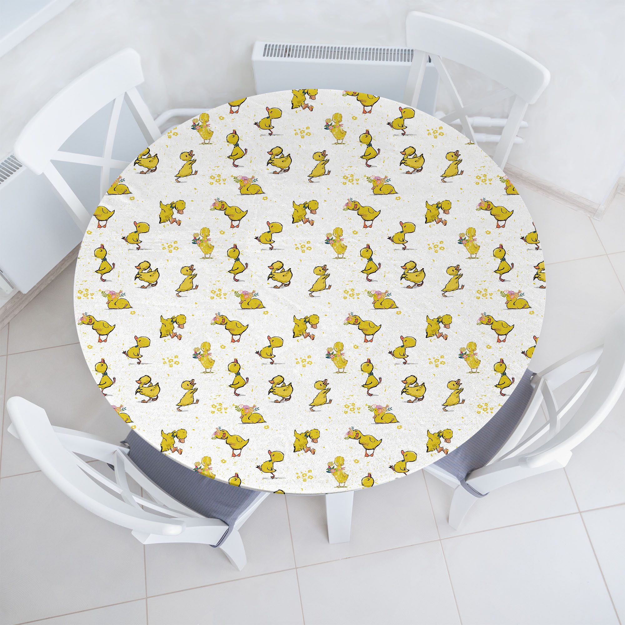 Abakuhaus Tischdecke Rundum-elastische Stofftischdecke, Kindergarten Repetitive kleine Entlein